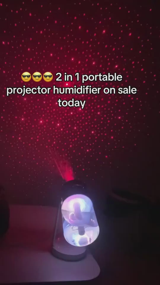 Red/night ambiance shot (video thumbnail) — USB humidifier glowing red light in dark room ambiance video